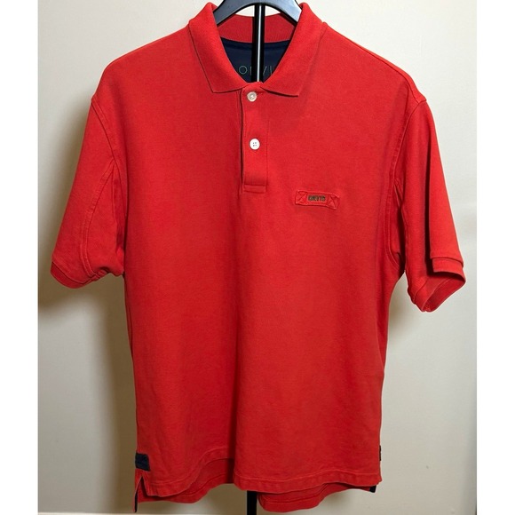 Orvis Other - Orvis Orange Red Solid Polo Shirt Men's L Short Sleeve 100% Cotton Knit Logo EUC